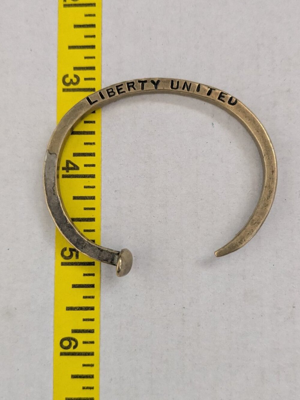 GILES & BROTHER Liberty United Railroad Spike Brass Le Beau 5 Cuff Bracelet